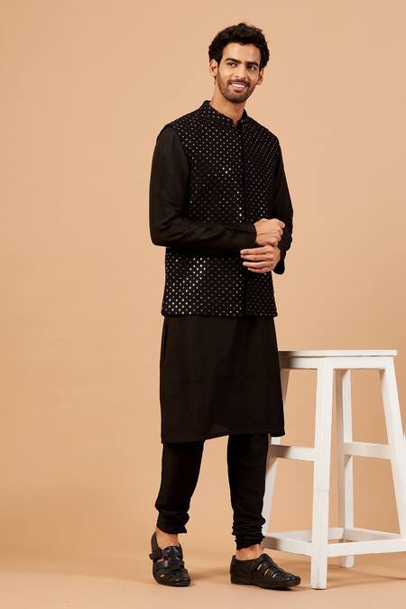 Buy Hilo Design Black Bundi Georgette, Churidar Cotton Lycra, Kurta Raw Silk Work And Set Online at Aza Fashions Buy_Hilo Design_Black Bundi Georgette, Churidar Cotton Lycra, Kurta Raw Silk Work And Set _Online_at_Aza_Fashions