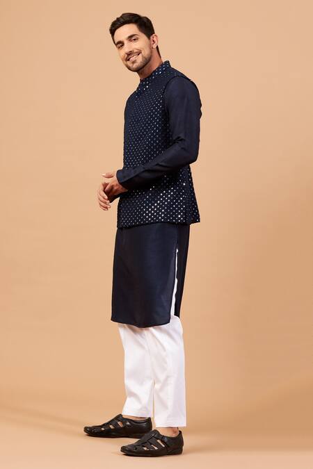 Shop Hilo Design Blue Bundi Georgette, Churidar Cotton Lycra, Kurta Raw Rolack Work And Set Online at Aza Fashions Shop_Hilo Design_Blue Bundi Georgette, Churidar Cotton Lycra, Kurta Raw Rolack Work And Set _Online_at_Aza_Fashions