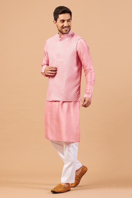 Hilo Design Pinoret Mirror Work Bundi & Kurta Set 