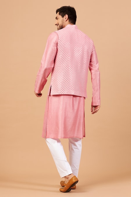 Hilo Design Pinoret Mirror Work Bundi & Kurta Set 