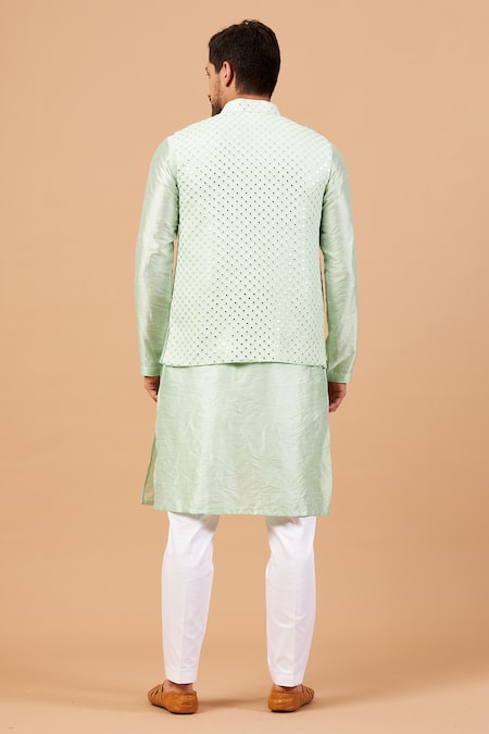 Hilo Design Panor Mirror Work Bundi & Kurta Set 