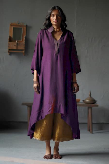 Shorshe Clothing Asymmetric Kurta & Farshi Pant Set 