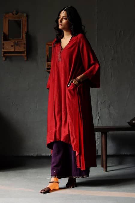 Shorshe Clothing Asymmetric Kurta & Farshi Pant Set 