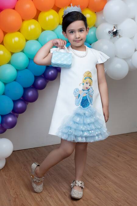Buy_Hoity Moppet_White Tulle, Crepe Cinderella Embroidered Dress_Online_at_Aza_Fashions