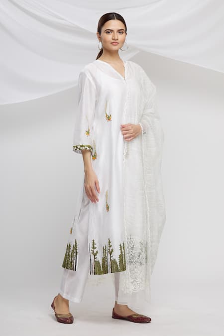 Huemn Silk Chanderi Kurta Set 