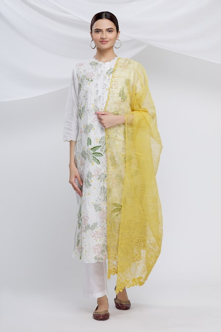 Huemn Silk Chanderi Kurta Set 