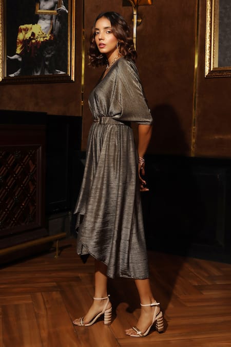 Buy House Of Fett Black Pleated Shimmer Le Cannet Gown Online at Aza Fashions Buy_House Of Fett_Black Pleated Shimmer Le Cannet Gown _Online_at_Aza_Fashions