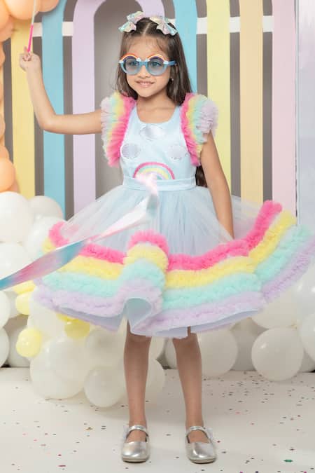 Super Fairy Flower Girls Rainbow Lace Party Dress India | Ubuy