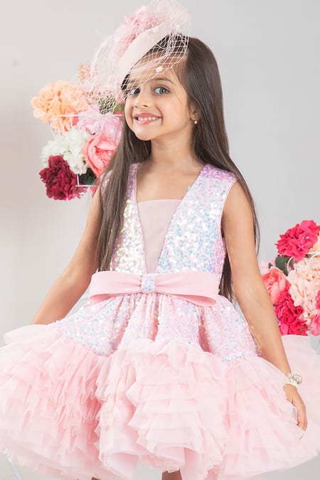 Fit and flare flower 2025 girl dress