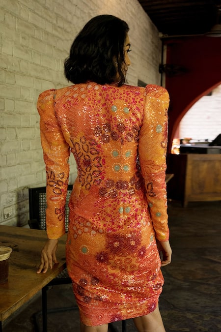 Orange 2024 snakeskin dress