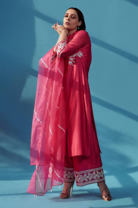 Buy House Of Pink Pink Organza, Chanderi Silk Cutdana, Pearl Work, Sequins Embroidered Kurta Set Online at Aza Fashions Buy_House Of Pink_Pink Organza, Chanderi Silk Cutdana, Pearl Work, Sequins Embroidered Kurta Set _Online_at_Aza_Fashions