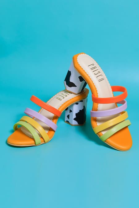 Color Block Open Toe Stiletto Heeled Sandals, Funky Sandals For Women |  SHEIN USA