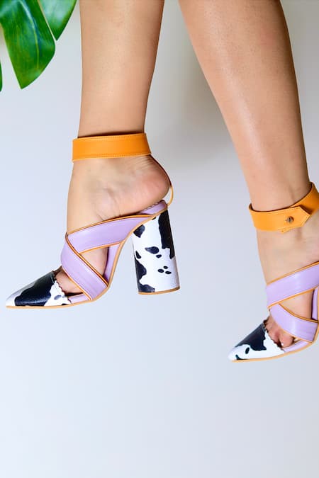 Shop House Of Prisca Multi Color Cut Work Geneva Pointed Toe Heels at Aza Fashions Shop_House Of Prisca_Multi Color Cut Work Geneva Pointed Toe Heels _at_Aza_Fashions