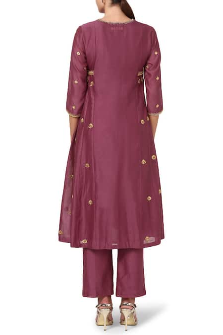 Shop House Of Pink Purple Organza, Chanderi Kurta Set at Aza Fashions Shop_House Of Pink_Purple Organza, Chanderi Kurta Set _at_Aza_Fashions