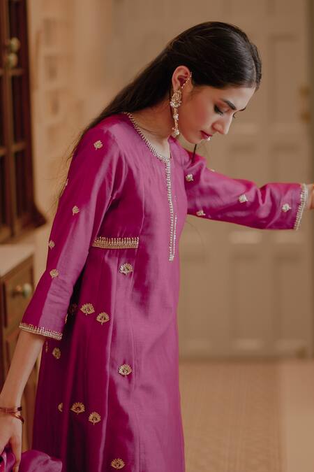 House Of Pink Purple Organza, Chanderi Kurta Set at Aza Fashions House Of Pink_Purple Organza, Chanderi Kurta Set _at_Aza_Fashions