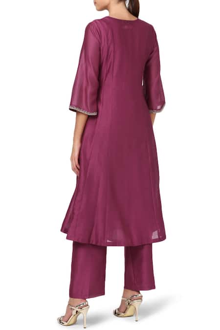 Shop House Of Pink Purple Organza, Chanderi Kurta Set at Aza Fashions Shop_House Of Pink_Purple Organza, Chanderi Kurta Set _at_Aza_Fashions