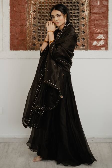 Buy House Of Pink Black Organza, Chanderi Kurta Set Online at Aza Fashions Buy_House Of Pink_Black Organza, Chanderi Kurta Set _Online_at_Aza_Fashions