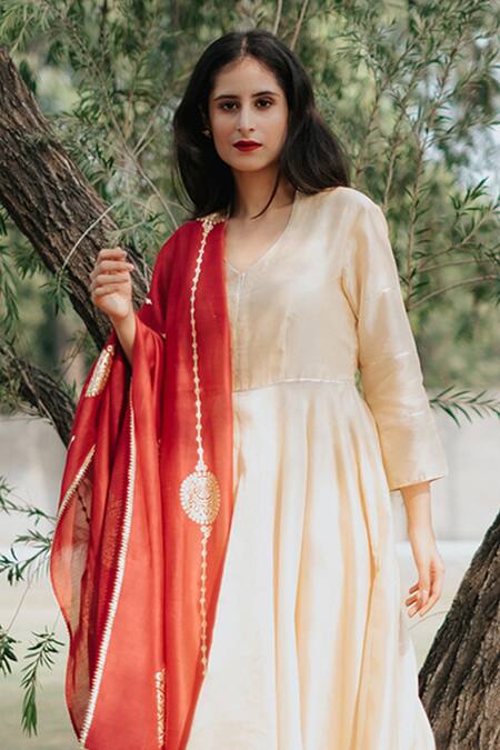 Buy House Of Pink Beige Chanderi Anarkali Set Online at Aza Fashions Buy_House Of Pink_Beige Chanderi Anarkali Set _Online_at_Aza_Fashions