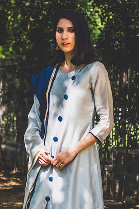 Buy House Of Pink Grey Chanderi Kurta Set Online at Aza Fashions Buy_House Of Pink_Grey Chanderi Kurta Set _Online_at_Aza_Fashions