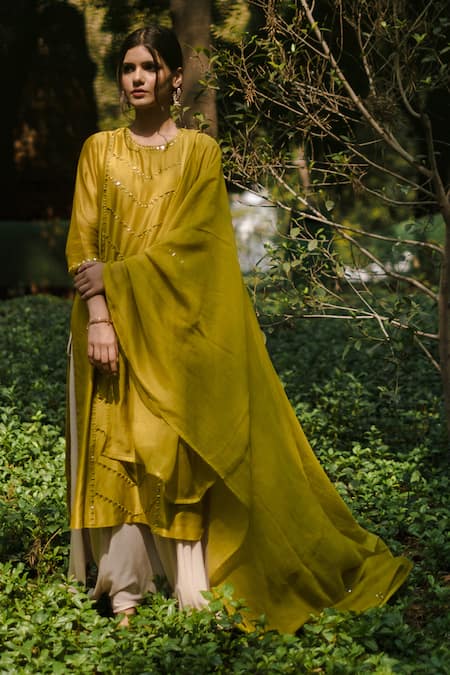 House Of Pink Chanderi Kurta Set 