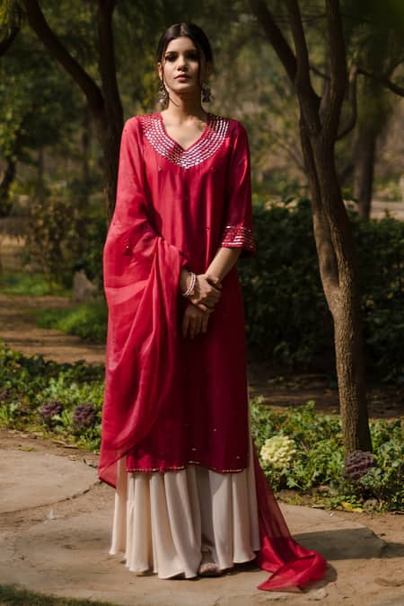 HOUSE OF PINK Chanderi Kurta Set 