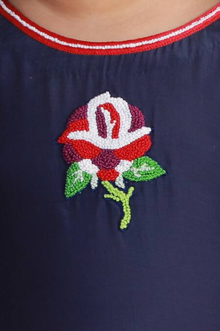 Buy_Neha Gursahani_Blue Silk, Voile Embroidery Kaftan _Online_at_Aza_Fashions