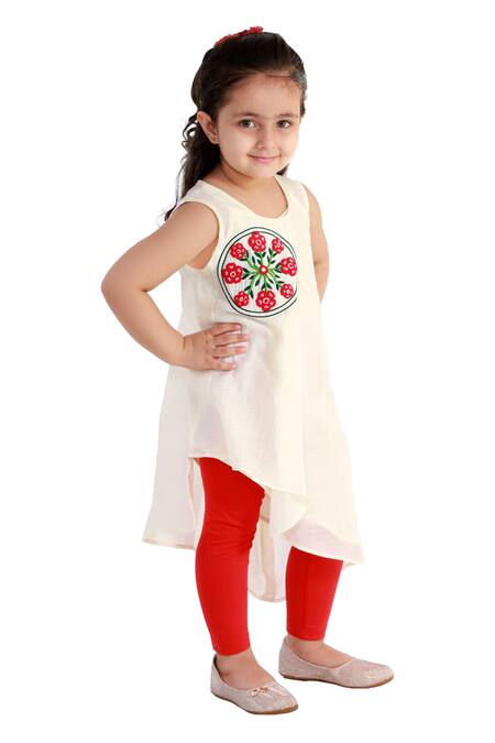 Neha Gursahani White Silk, Cotton Embroidery Tunic Online at Aza Fashions Neha Gursahani_White Silk, Cotton Embroidery Tunic _Online_at_Aza_Fashions