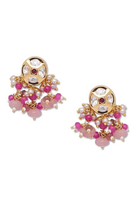 Buy_Hrisha_Gold Plated Kundan Polki Necklace Set _Online_at_Aza_Fashions