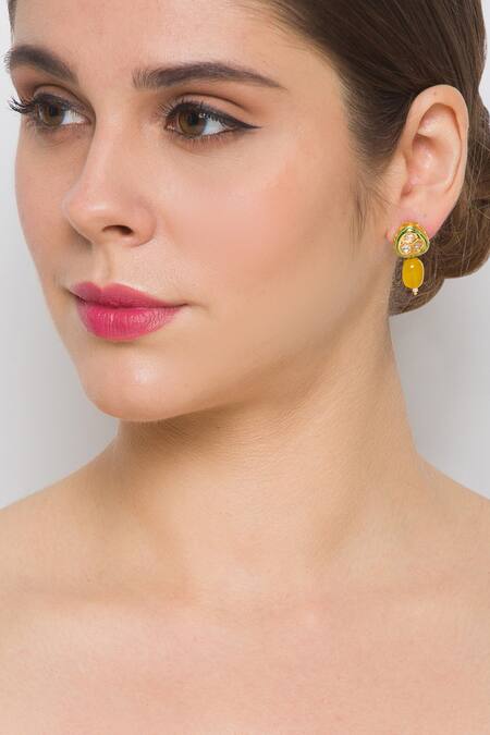 Shop HRISHA Gold Plated Kundan Necklace Set Online at Aza Fashions Shop_HRISHA_Gold Plated Kundan Necklace Set_Online_at_Aza_Fashions