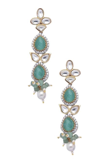 Buy_HRISHA_Gold Plated Agates Kundan Choker Set_Online_at_Aza_Fashions