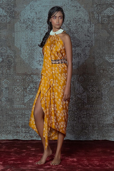 Nidhika Shekhar Floral Print Draped Dress 