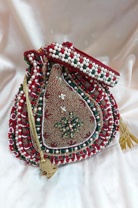 Buy SriAog Women's Potli Banjara Traditional Batwa Cotton handmade Pouch(Small,  Mirror, Beads and Thread Work Handcraft Purse, Rama Green) Online at Best  Prices in India - JioMart.