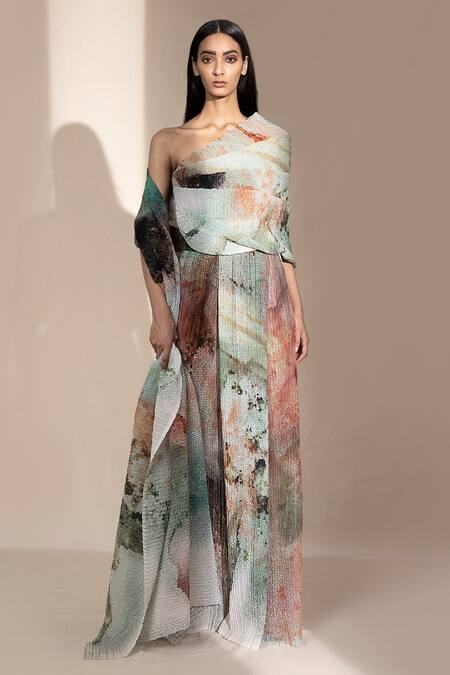 Abhishek Sharma Red Printed Flared Pants Online at Aza Fashions Abhishek Sharma_Red Printed Flared Pants _Online_at_Aza_Fashions