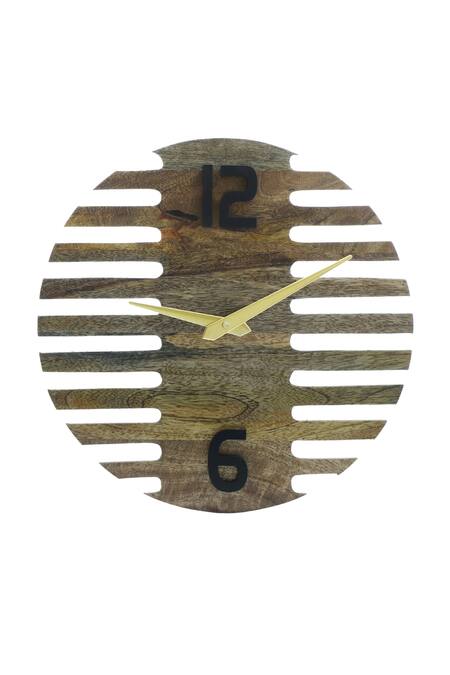 Cocovey Homes_Brown Wood Wall Clock_Online_at_Aza_Fashions
