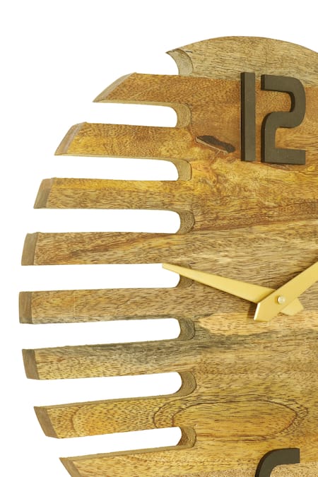 Cocovey Homes_Brown Wood Wall Clock_at_Aza_Fashions