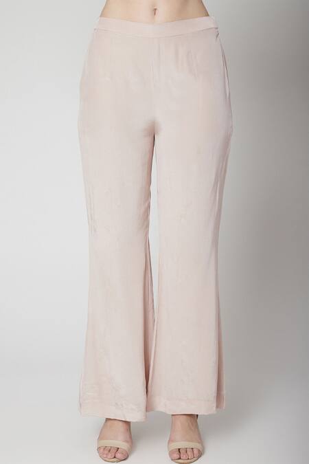 Buy_Jade By Ashima_Pink Crepe Bandeau Top And Pant Set_Online_at_Aza_Fashions