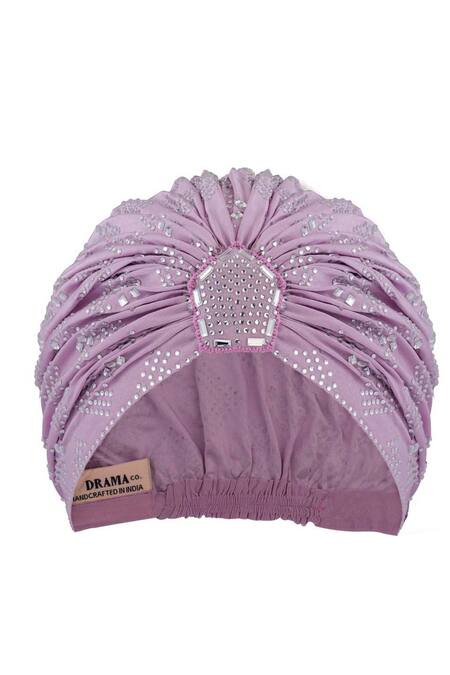 Hair Drama CO Purple Rhinestones Embellished Lycra Turban Online at Aza Fashions Hair Drama CO_Purple Rhinestones Embellished Lycra Turban_Online_at_Aza_Fashions