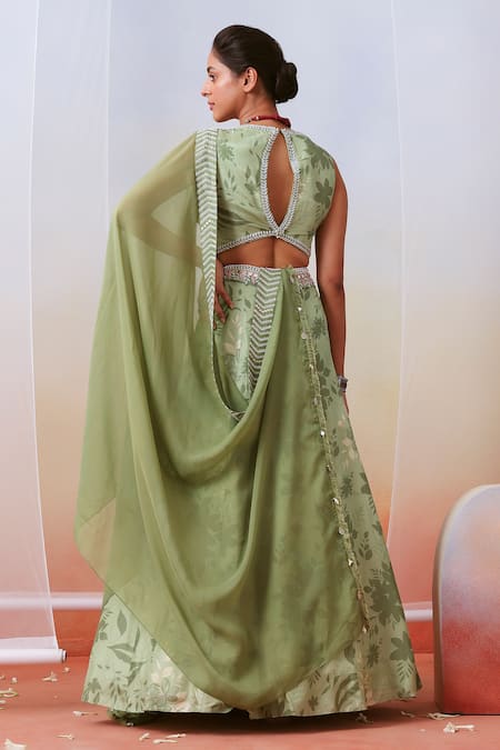 ISHA GUPTA TAYAL Floral Print Lehenga Set 