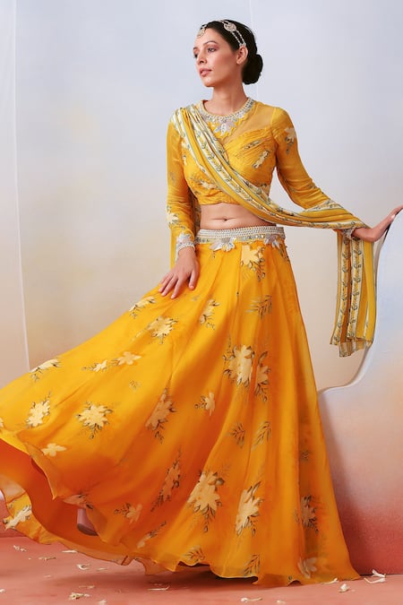 ISHA GUPTA TAYAL Floral Print Lehenga Set 