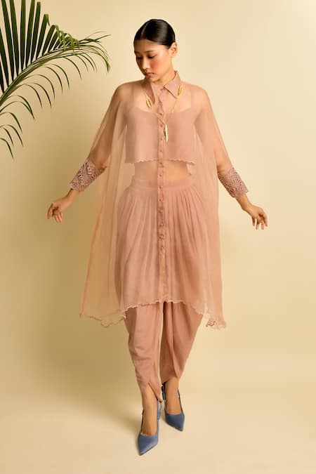 Karishma Khanduja Bareilly Organza Shirt & Dhoti Pant Set 