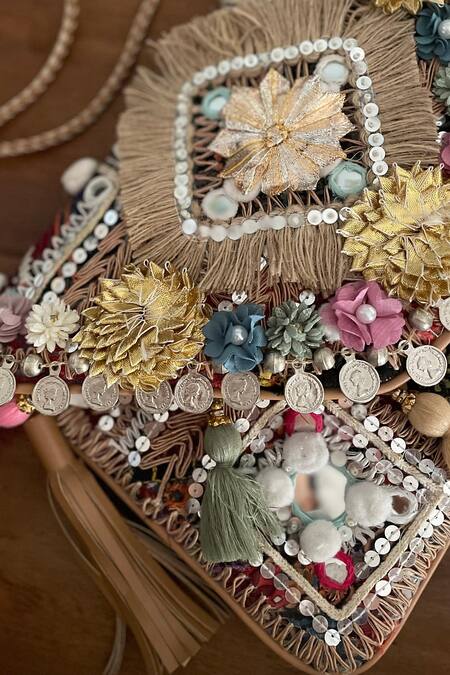 Bhavna Kumar_Geometric Patch Work Boho Bag_Online_at_Aza_Fashions