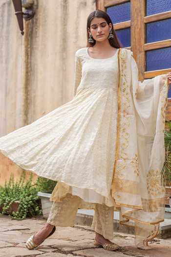 Buy Gulabo Jaipur White Embroidered Anarkali Set at Aza Fashions Buy_Gulabo Jaipur_White Embroidered Anarkali Set_at_Aza_Fashions