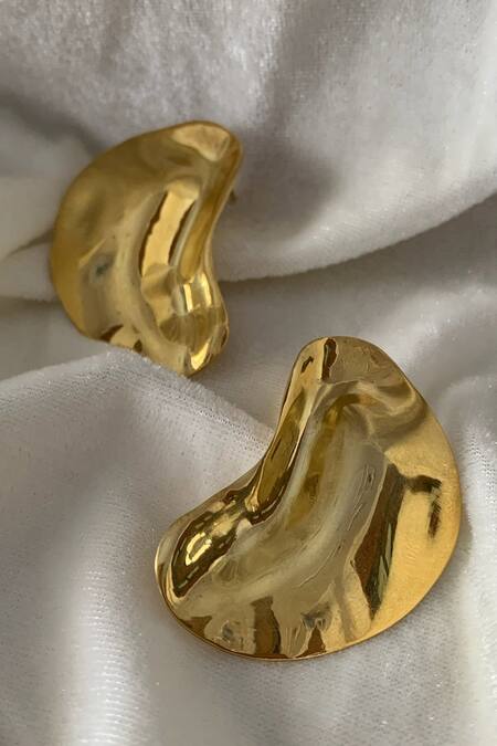 Anushka Jain Jewellery_Gold Plated Nakoah Handcrafted Earrings_Online_at_Aza_Fashions