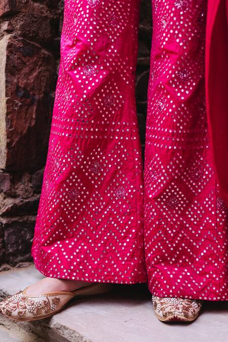 Samatvam By Anjali Bhaskar Pink Dupion Silk, Shantoon Round Embroidered Kurta Set at Aza Fashions Samatvam By Anjali Bhaskar_Pink Dupion Silk, Shantoon Round Embroidered Kurta Set _at_Aza_Fashions