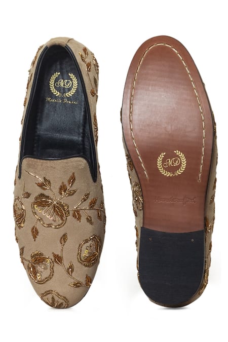 Domani Velvet Handcrafted Embroidered Shoes 