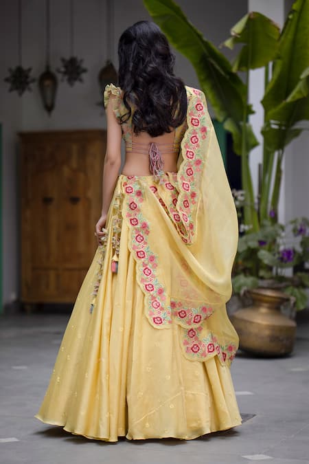 Chhaya Mehrotra Handwoven Chanderi Lehenga Set 