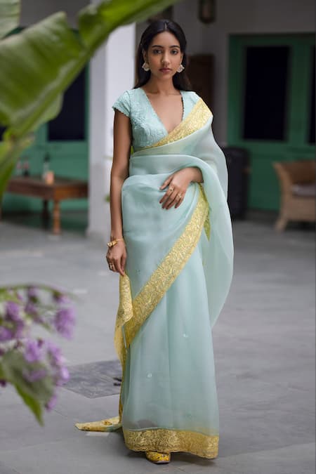 Chhaya Mehrotra Silk Organza Saree with Blouse 