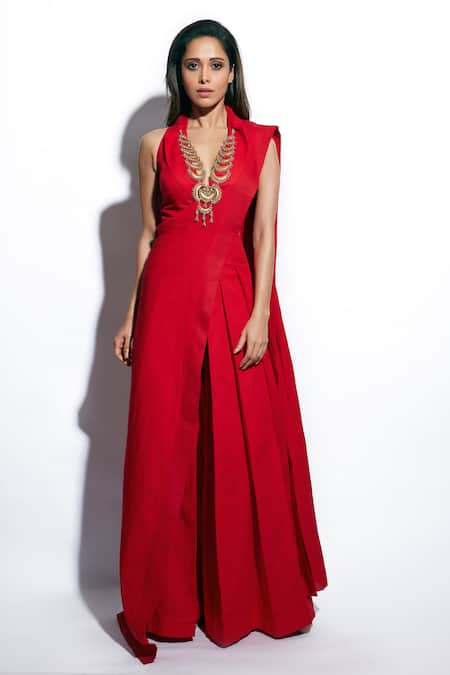 Nidhika Shekhar Linen Draped Jumpsuit 