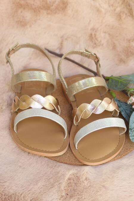 Buy Girls Gold Casual Sandals Online | SKU: 57-4965-15-25-Metro Shoes