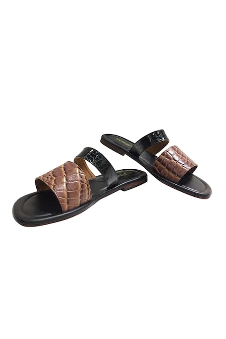 Artimen Leather Multi Strap Flats 